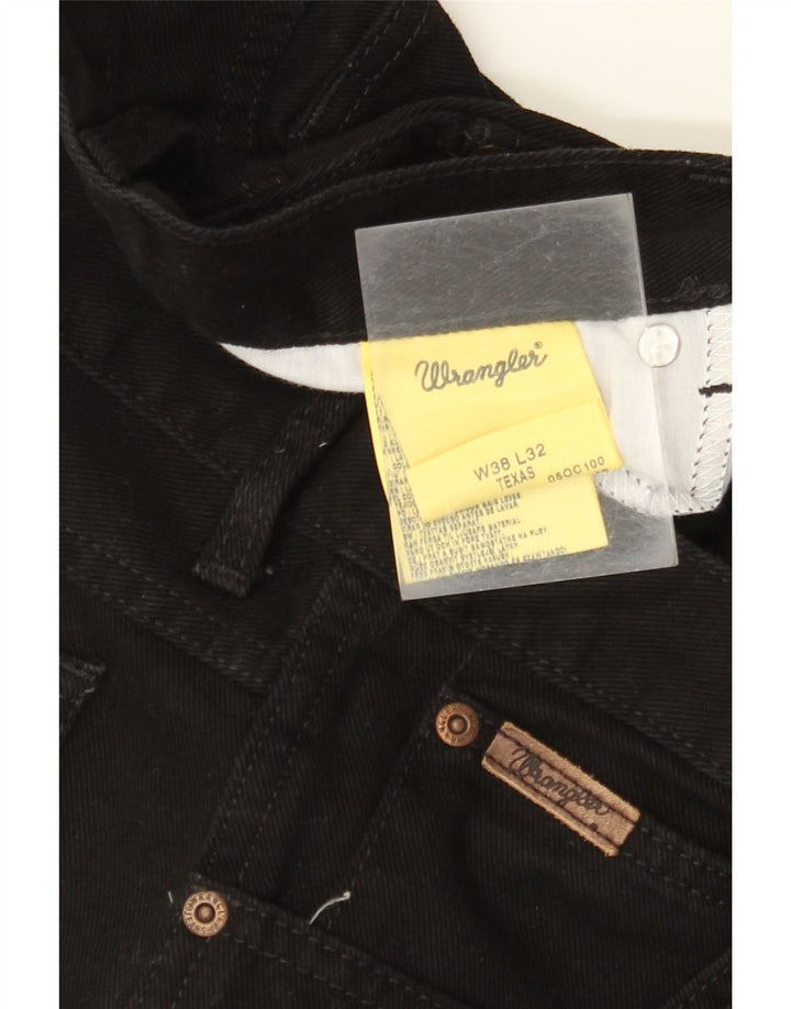 WRANGLER Ανδρικό Texas Straight Jeans W38 L32 Μαύρο βαμβακερό