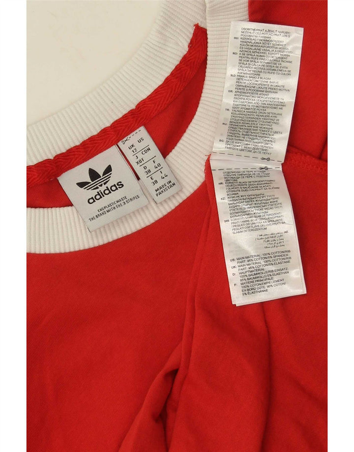 Γυναικείο T-Shirt Adidas Top UK 12 μεσαίο κόκκινο βαμβακερό