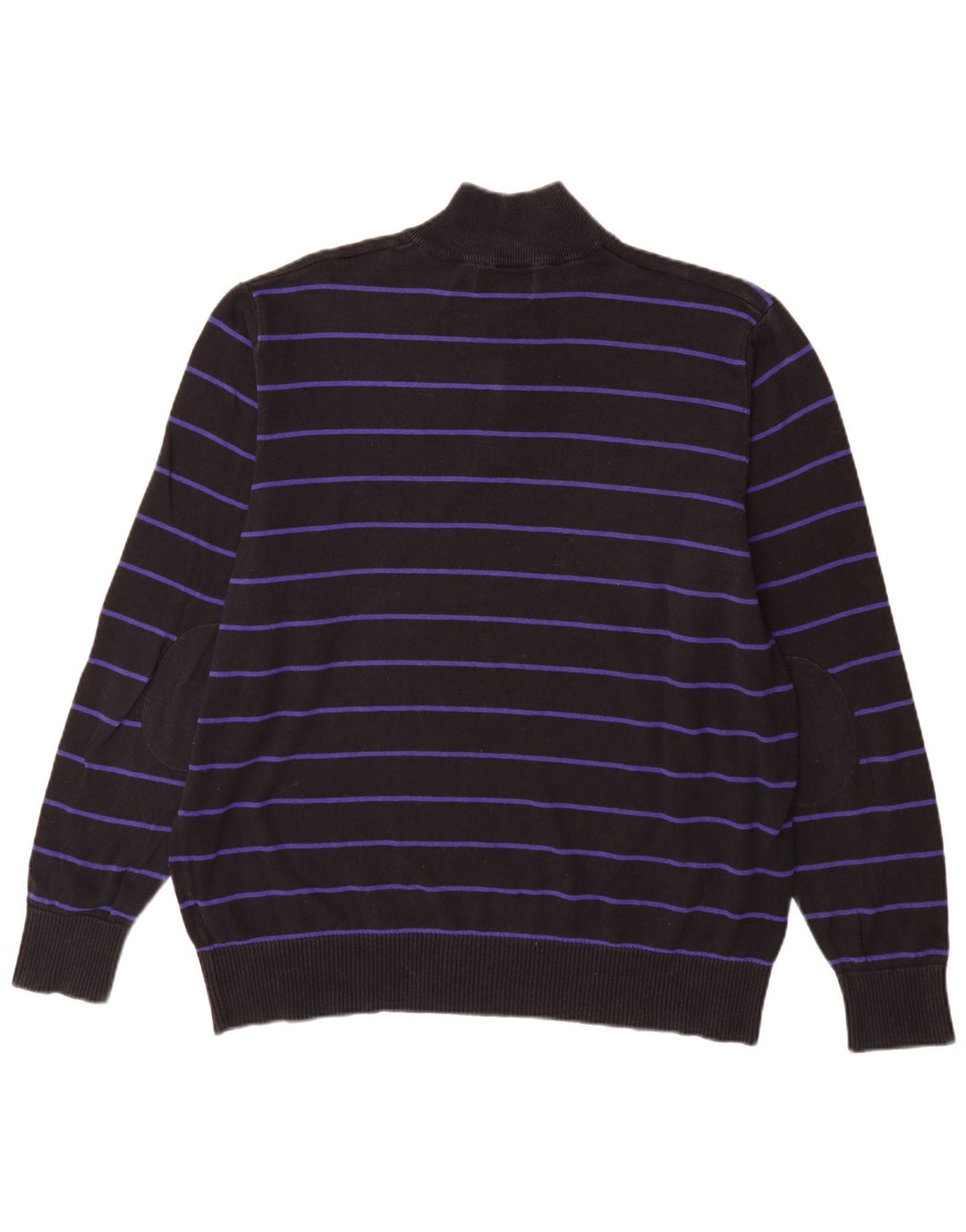 Marks & Spencer Ανδρικό πουλόβερ με φερμουάρ μπλε Harbor 2XL μαύρο ριγέ