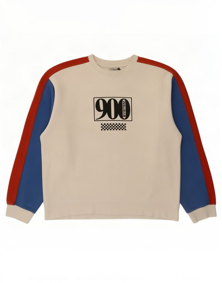 Ανδρικό γραφικό φούτερ Topman Jumper Large White Colourblock