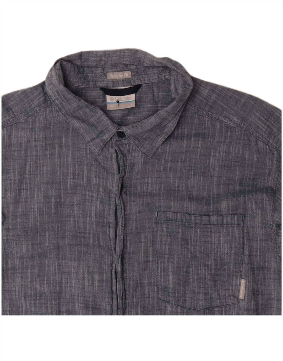 Ανδρικό κοντομάνικο πουκάμισο Columbia με κανονική εφαρμογή, μεγάλο μπλε βαμβακερό