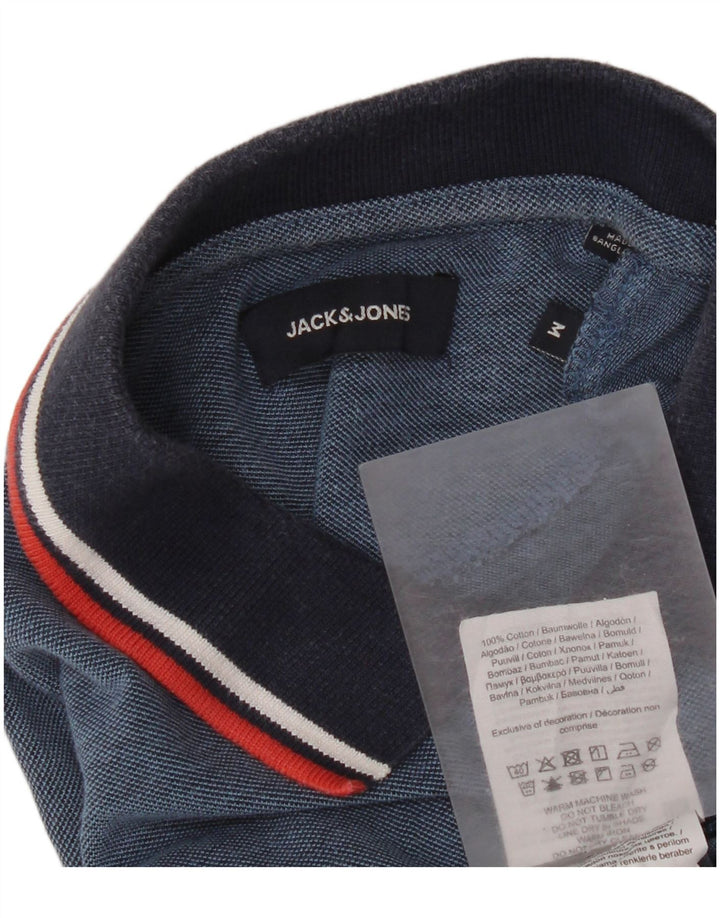Ανδρικό μπλουζάκι πόλο Jack & Jones, μεσαίο μπλε, βαμβακερό