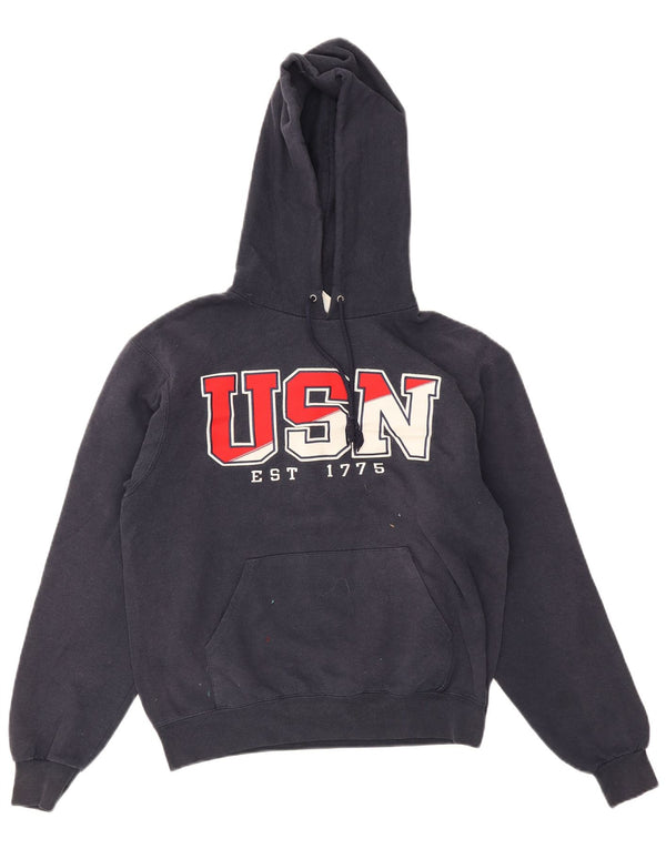 Champion Mens Graphic Hoodie Jumper Small Navy Blue