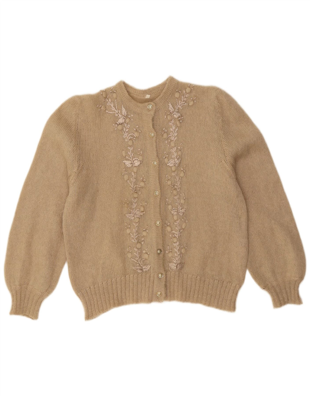 Γυναικείο πουλόβερ με ζακέτα VINTAGE UK 12 Medium Beige Floral