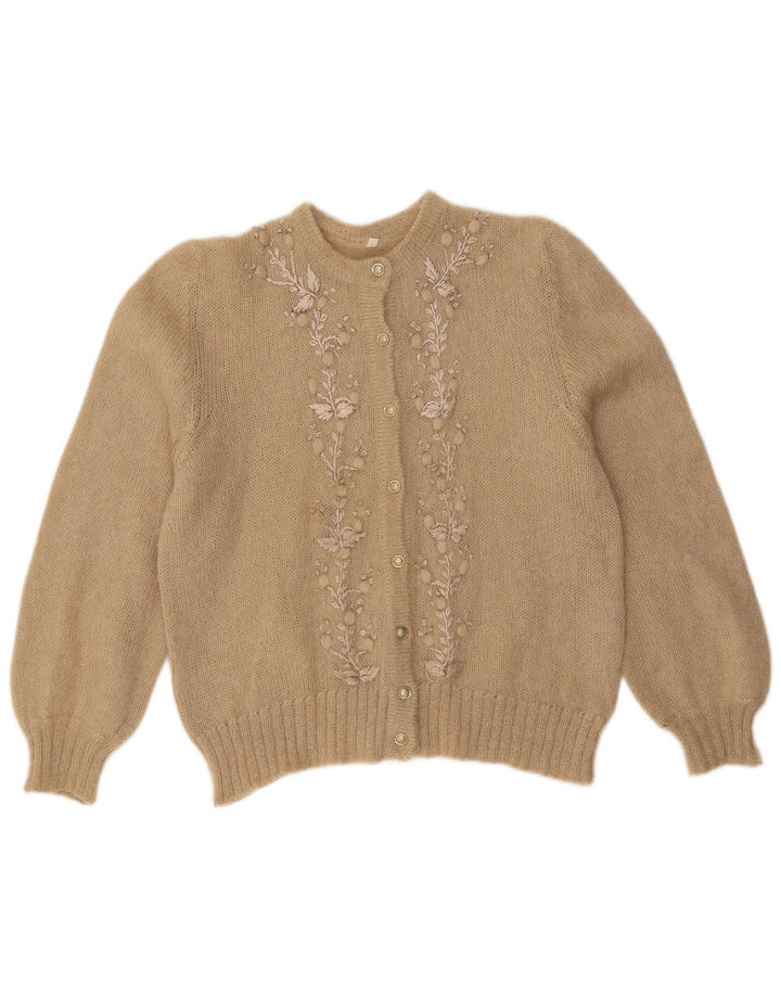 Γυναικείο πουλόβερ με ζακέτα VINTAGE UK 12 Medium Beige Floral