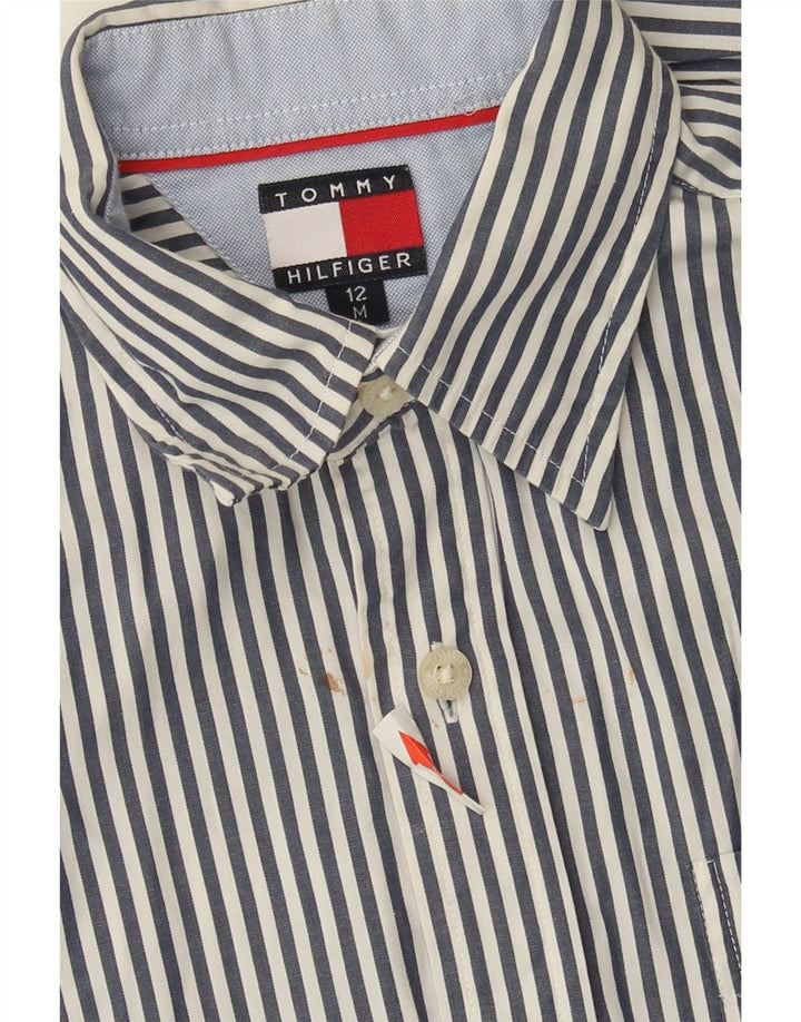 Πουκάμισο Tommy Hilfiger για αγόρια 11-12 ετών Μεσαίο μπλε ριγέ βαμβακερό