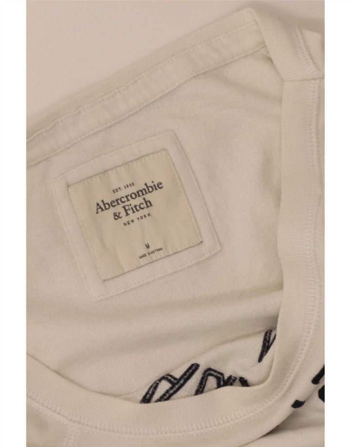 Γυναικείο γραφικό φούτερ Abercrombie & Fitch Jumper UK 14 Medium White