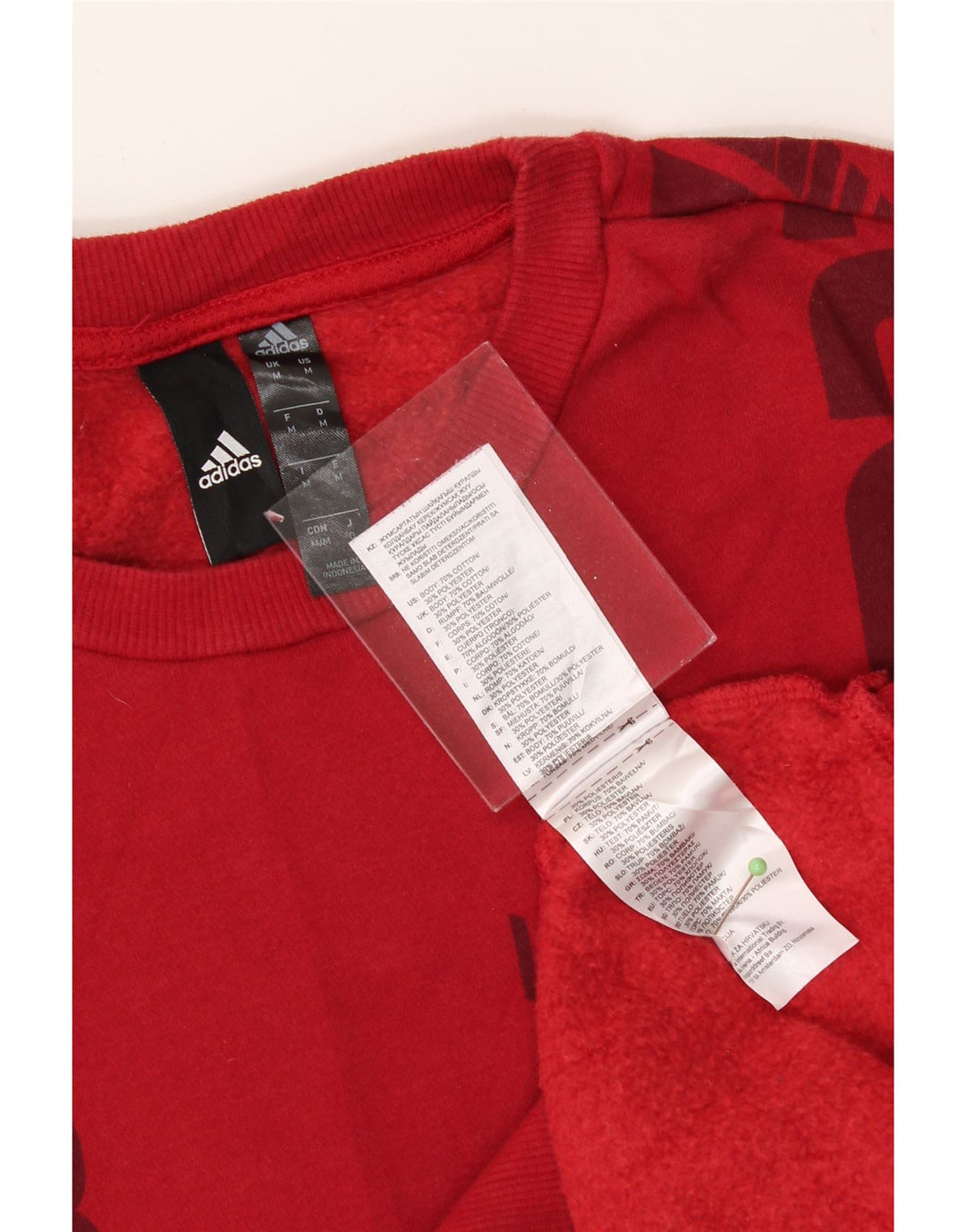 ADIDAS Mens Graphic Sweatshirt Jumper Medium Red Cotton Vintage Adidas and Second-Hand Adidas from Messina Hembry 