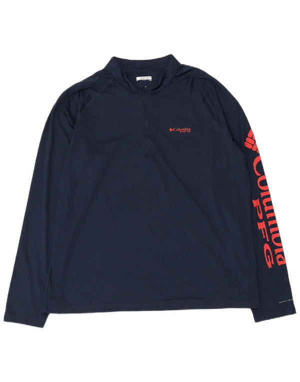 Ανδρική φόρμα φόρμας Columbia Omni-Shade Graphic Pullover Top XL Navy Blue