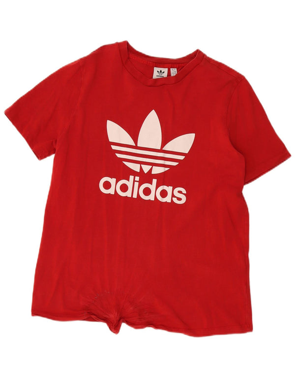 Adidas Γυναικείο T-Shirt Top UK 18 XL Κόκκινο βαμβακερό
