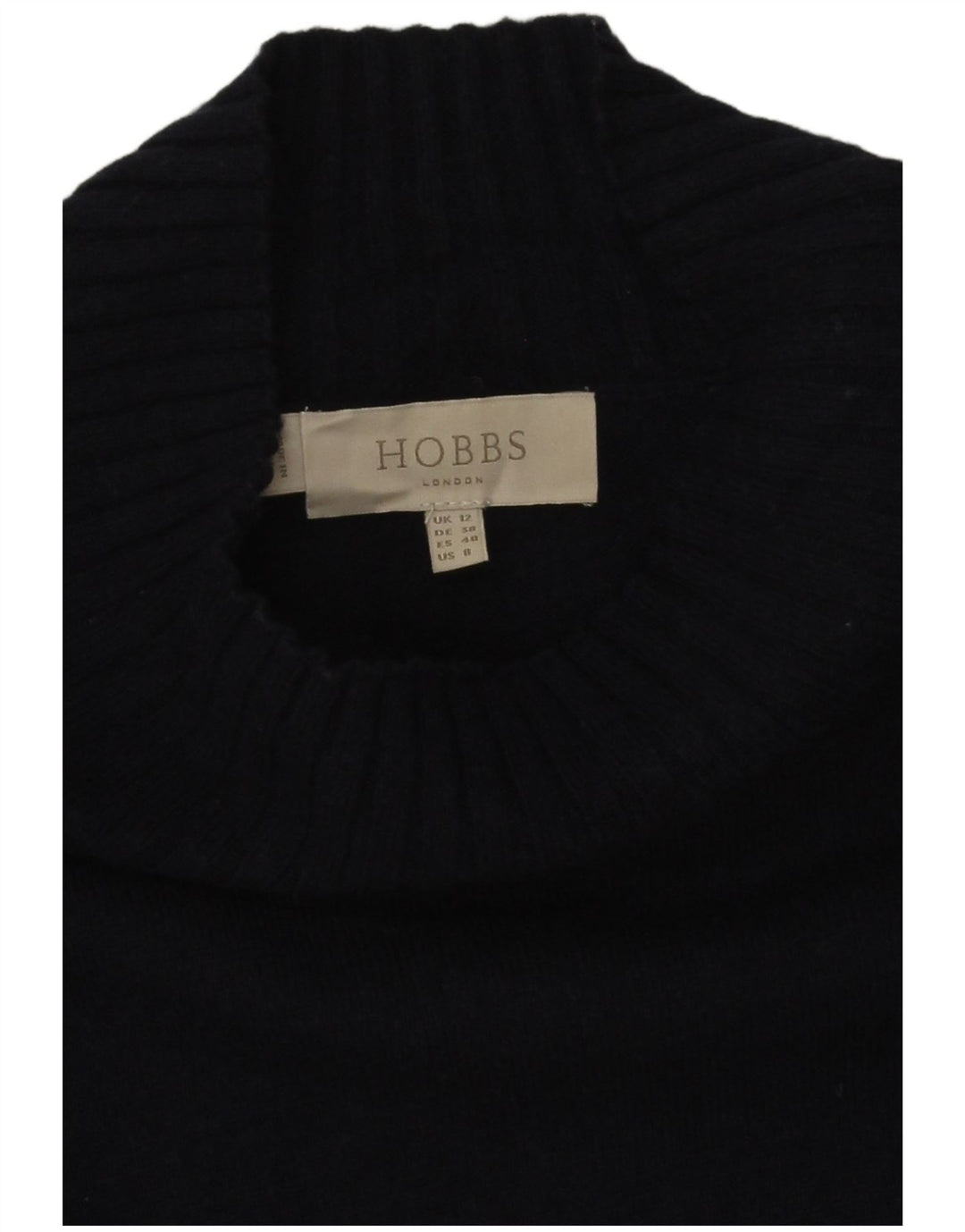 Hobbs γυναικείο φόρεμα άλτης UK 12 Medium Navy Blue Wool