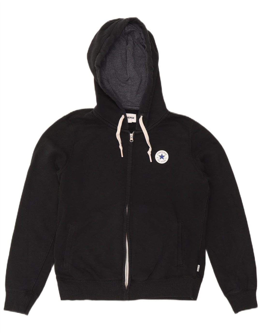 Γυναικείο πουλόβερ CONVERSE Chuck Taylor Zip Hoodie UK 14 μεσαίο μαύρο βαμβακερό