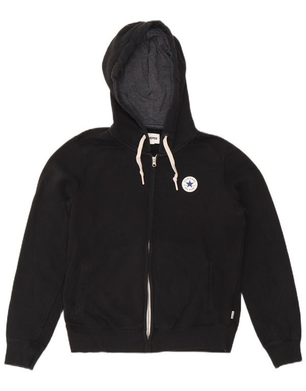 Γυναικείο πουλόβερ CONVERSE Chuck Taylor Zip Hoodie UK 14 μεσαίο μαύρο βαμβακερό