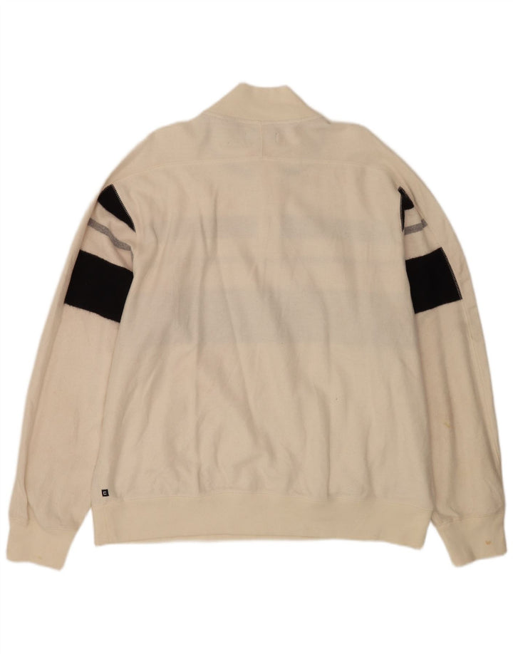Chaps Ανδρικό φούτερ με λαιμό κουμπιά Jumper 2XL White Colourblock Βαμβακερό
