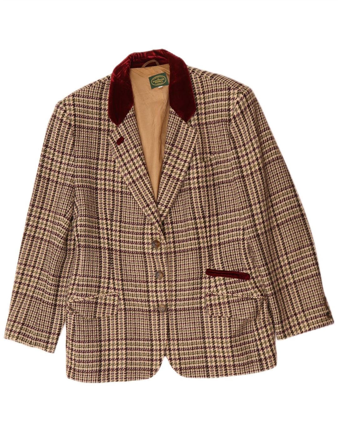 Vintage γυναικείο σακάκι με 3 κουμπιά σακάκι IT 48 XL μπεζ, παρθένο μαλλί
