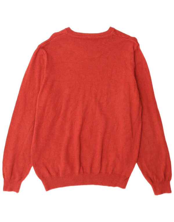 Ανδρικό πουλόβερ Marks & Spencer Boat Neck Jumper Μεγάλο κόκκινο βαμβακερό