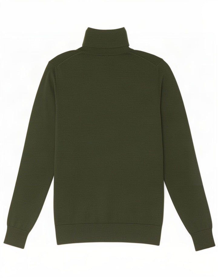 Massimo Dutti Γυναικείο πουλόβερ με ρολό λαιμόκοψη UK 12 Μεσαίο πράσινο μεταξωτό