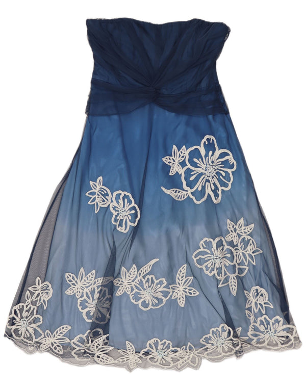 Γυναικείο στράπλες φόρεμα COAST UK 10 Small Blue Floral Polyester