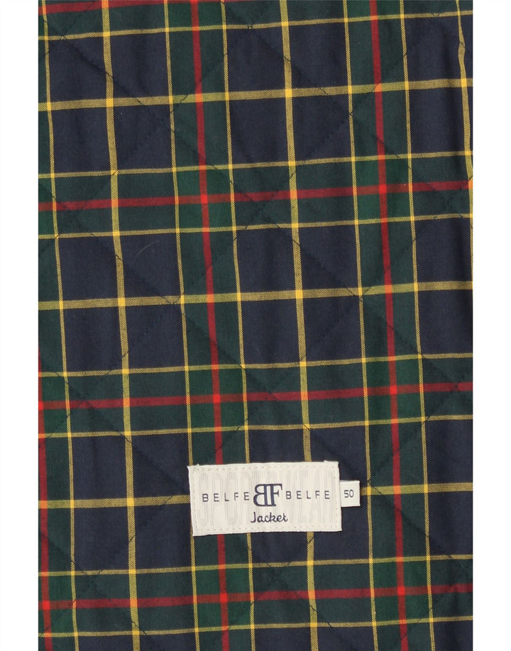 Belfe & Belfe Ανδρικά καπιτονέ Gilet IT 50 Large Navy Blue Check