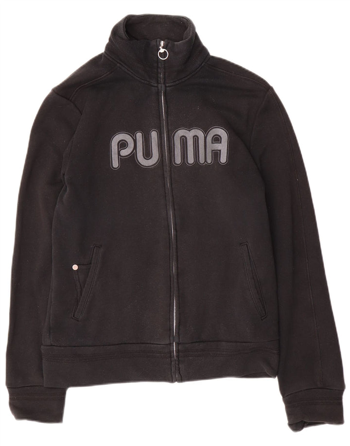 Γυναικεία αθλητική φόρμα Puma Graphic Top Jacket UK 12 Medium Black Cotton
