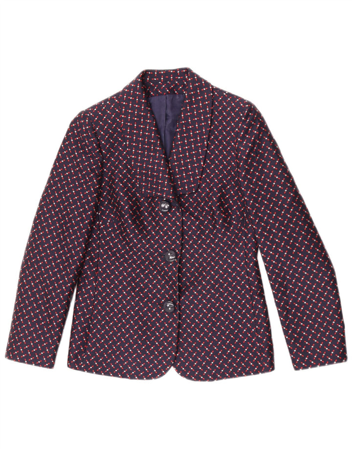 Giole Γυναικείο μπουφάν blazer UK 8 Small Navy Blue Geometric