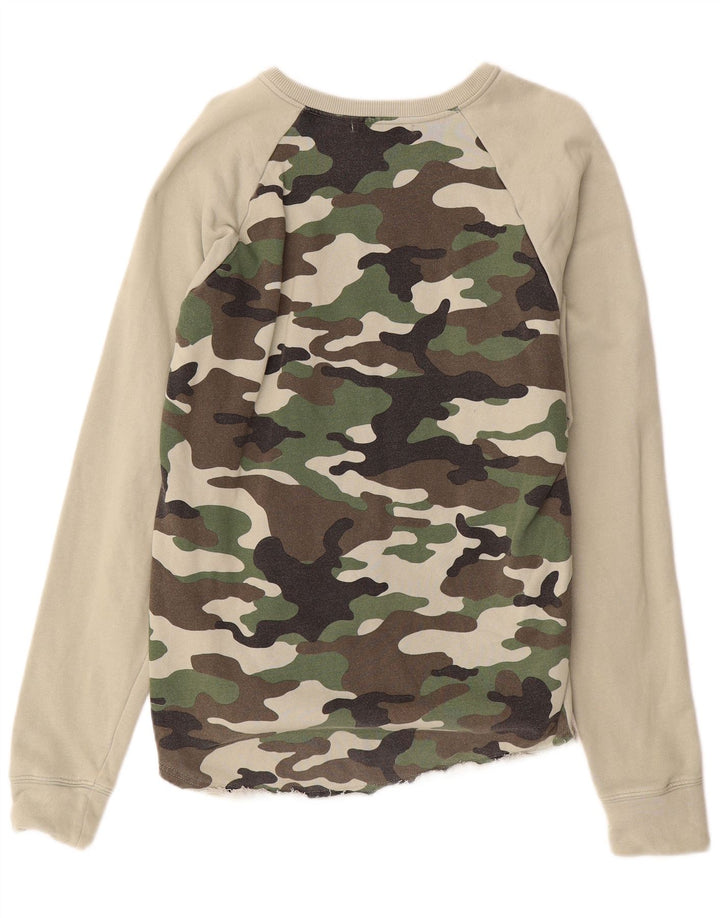 Ανδρικό γραφικό φούτερ Replay Jumper Medium Khaki Camouflage Βαμβακερό