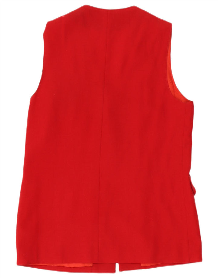 Vintage Γυναικείο Gilet UK 14 Μεσαίο κόκκινο μαλλί