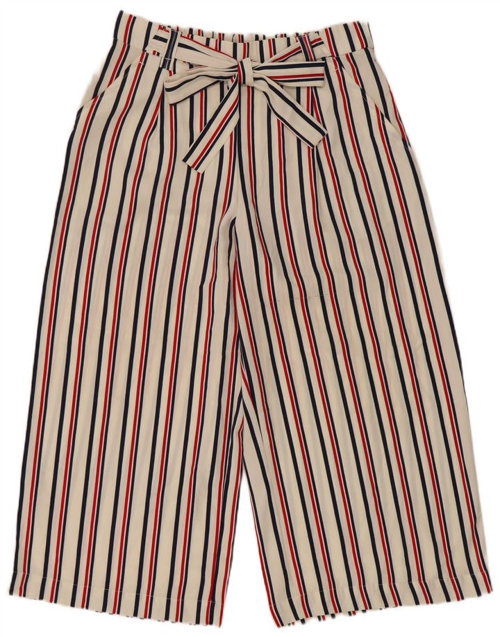Zara Γυναικείο Παντελόνι Capri Μεγάλο W34 L22 Λευκό ριγέ