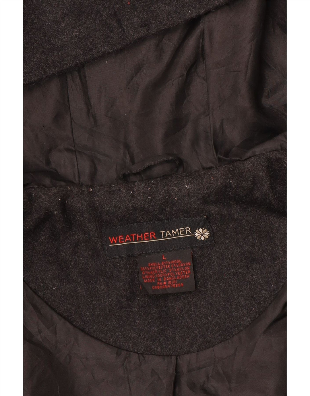 VINTAGE Γυναικείο μπουφάν με κουκούλα Duffle UK 16 Large Grey Wool