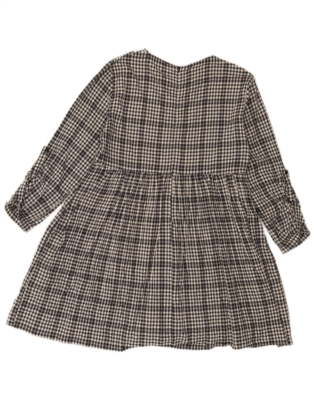 Zara Γυναικείο Trafaluc Μακρυμάνικο Playsuit UK 10 Small Black Gingham Cotton
