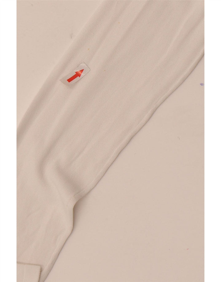 Zara Γυναικεία See Through Top Μακρύ μανίκι UK 12 μεσαία λευκή βισκόζη