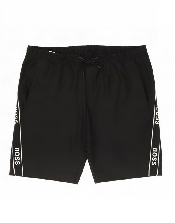Ανδρικό γραφικό σορτς κολύμβησης Hugo Boss 3XL μαύρο πολυεστέρα