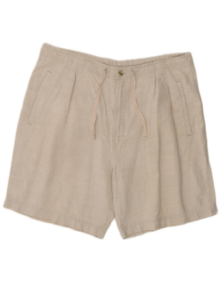 Marks & Spencer Γυναικείο σορτς Chino με καρφίτσες Medium W34 Μπεζ Λινό