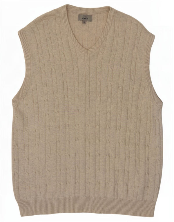 Marks & Spencer Ανδρικό γιλέκο Tank Top 2XL Beige Cotton