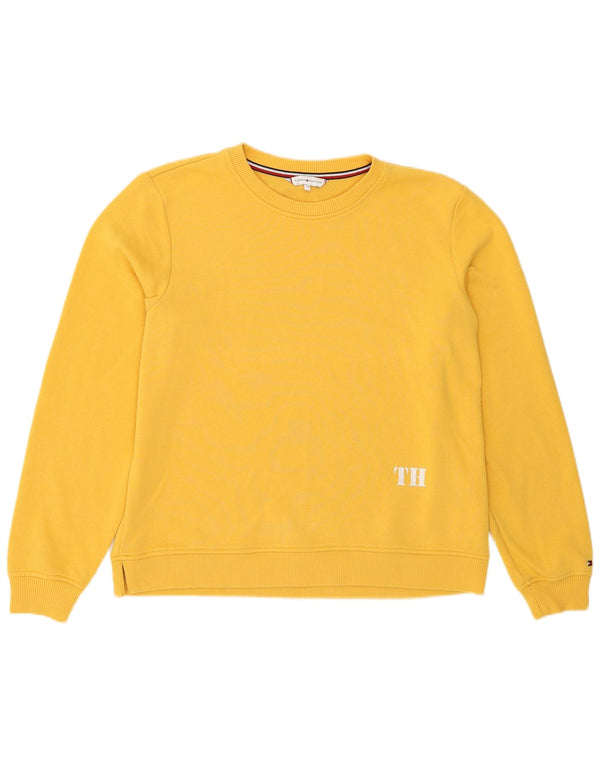 Tommy Hilfiger Womens Sweatshirt Jumper UK 14 Medium Yellow