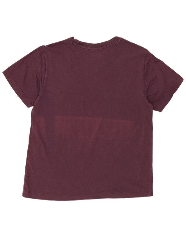 Champion Womens Graphic T-Shirt Top UK 14 Medium Burgundy