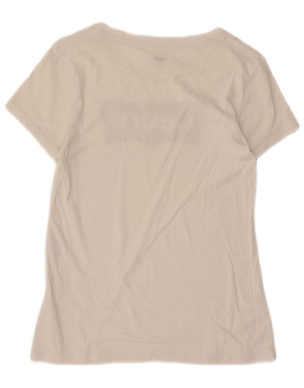 Γυναικείο γραφικό T-Shirt Levi's Top UK 10 Small White