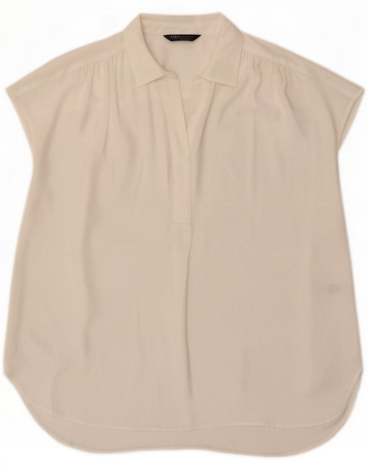 Marks & Spencer Γυναικεία Μπλούζα Top UK 14 Large White Polyester
