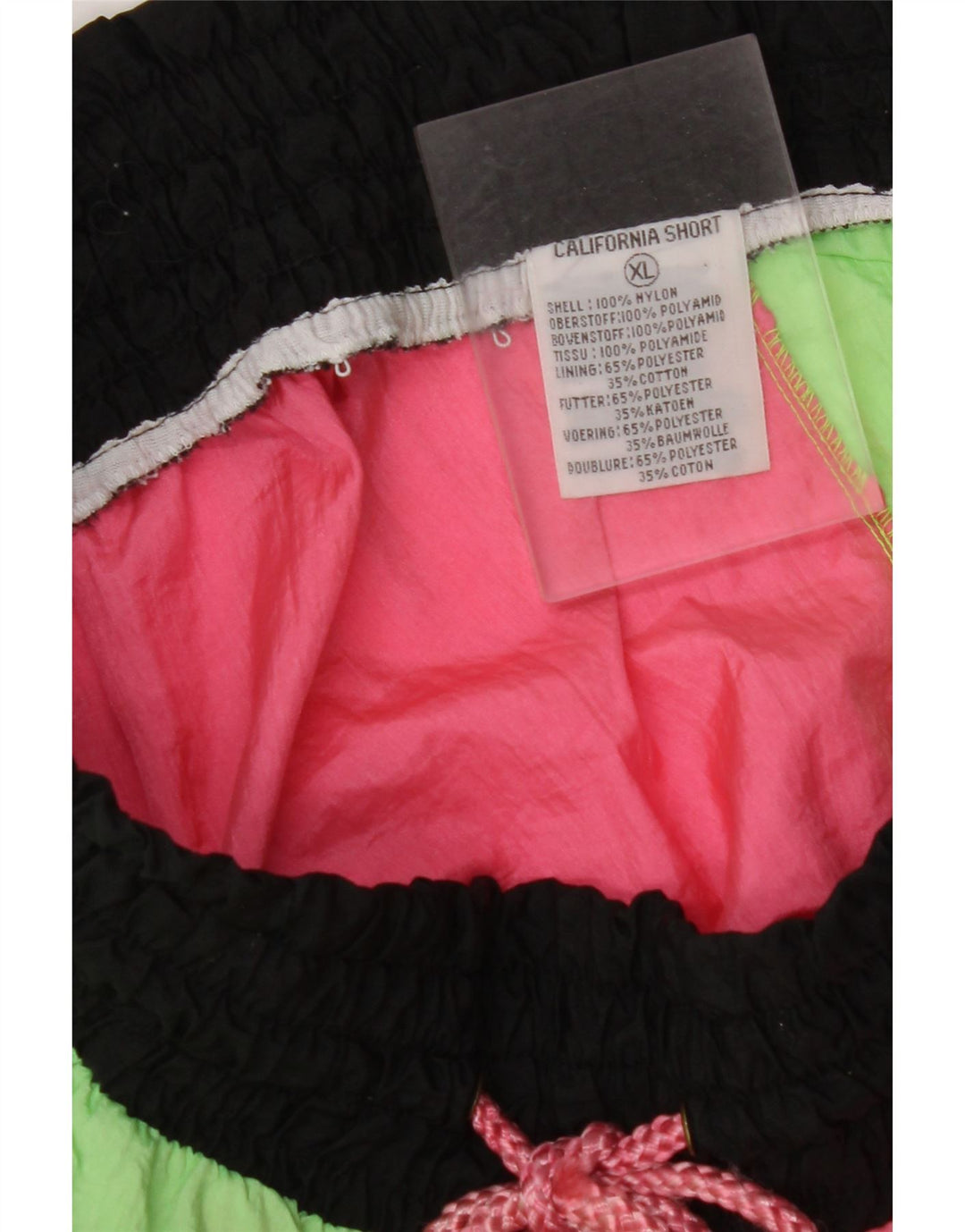 Γυναικείο γραφικό σορτς κολύμβησης VINTAGE UK 18 XL Pink Colourblock Nylon