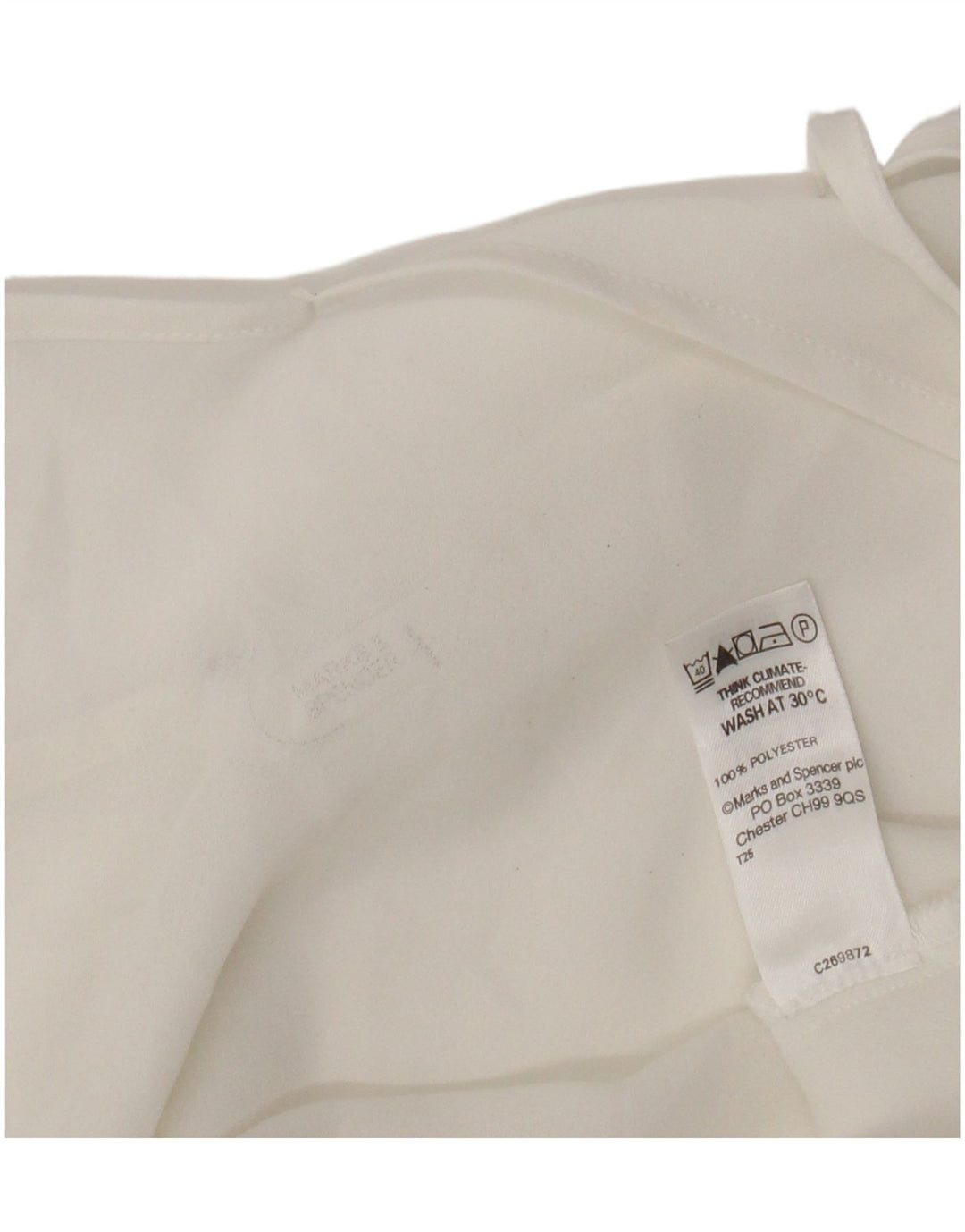 Marks & Spencer Womens See Through Cami Top UK 12 Medium White Polyester