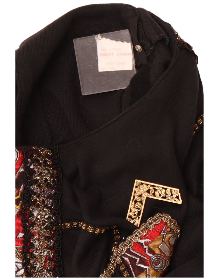 VINTAGE Γυναικεία μακρυμάνικη μπλούζα τοπ 12 μεσαίου μαύρου ακρυλικού