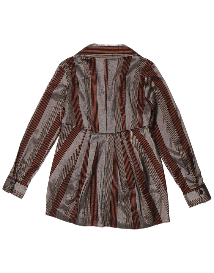 Naracamicie Γυναικείο πουκάμισο Longline Μπλούζα UK 12 Medium Grey ριγέ