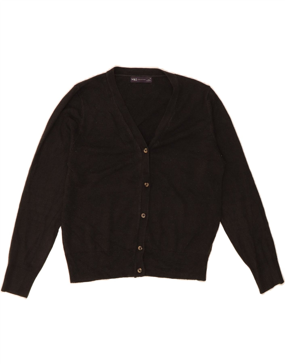 MARKS & SPENCER Womens Cardigan Sweater UK 10 Small  Black Acrylic Vintage Marks & Spencer and Second-Hand Marks & Spencer from Messina Hembry 