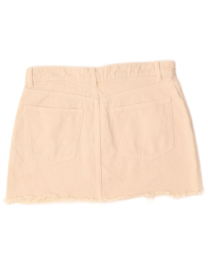 Zara Γυναικεία Μίνι Τζιν Φούστα Μεγάλη W30 Μπεζ Βαμβακερή