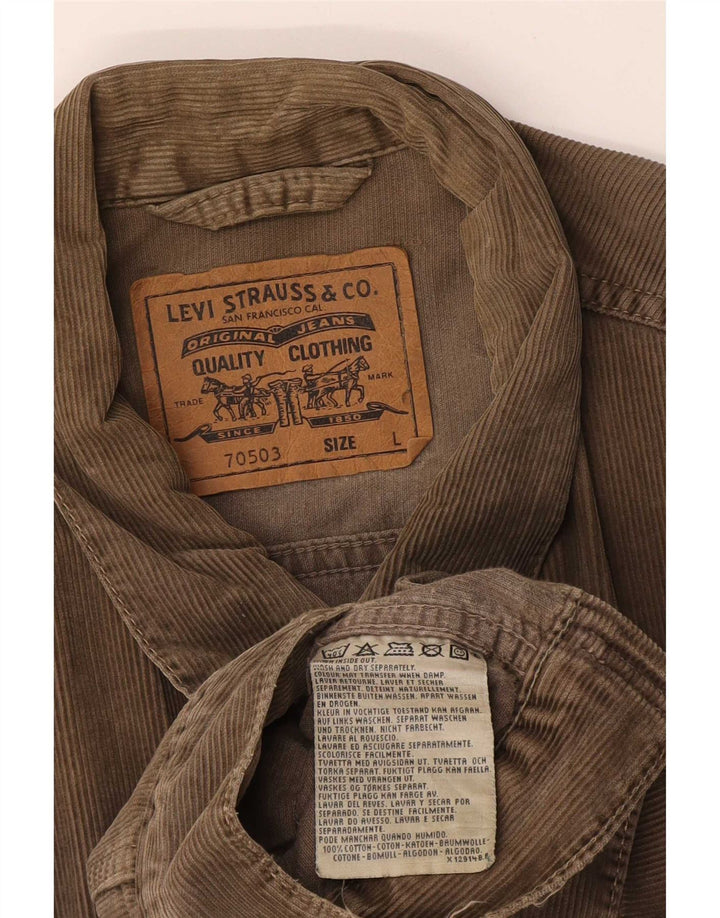 Γυναικείο κοτλέ μπουφάν Levi's UK 40 μεγάλο καφέ βαμβακερό