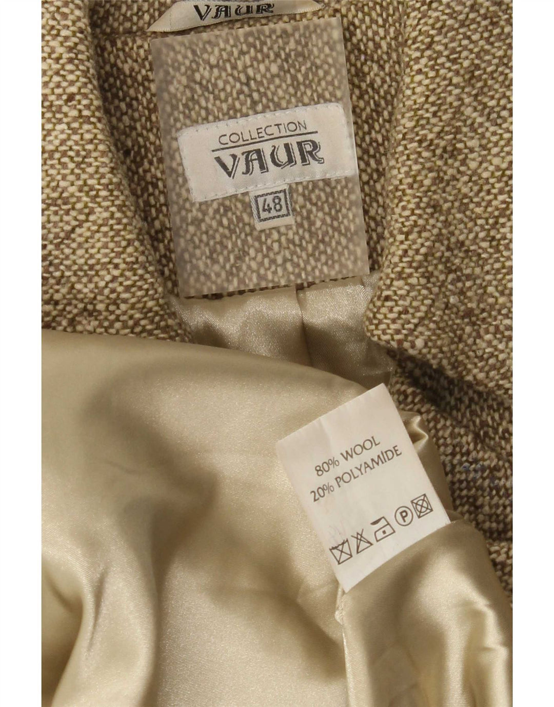 Vintage Γυναικείο Παλτό με διπλό στήθος IT 48 XL Χακί μαλλί