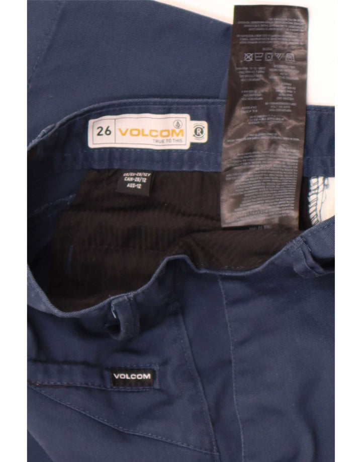 Volcom Boys Chino Shorts 11-12 Years W26 Navy Blue Polyester