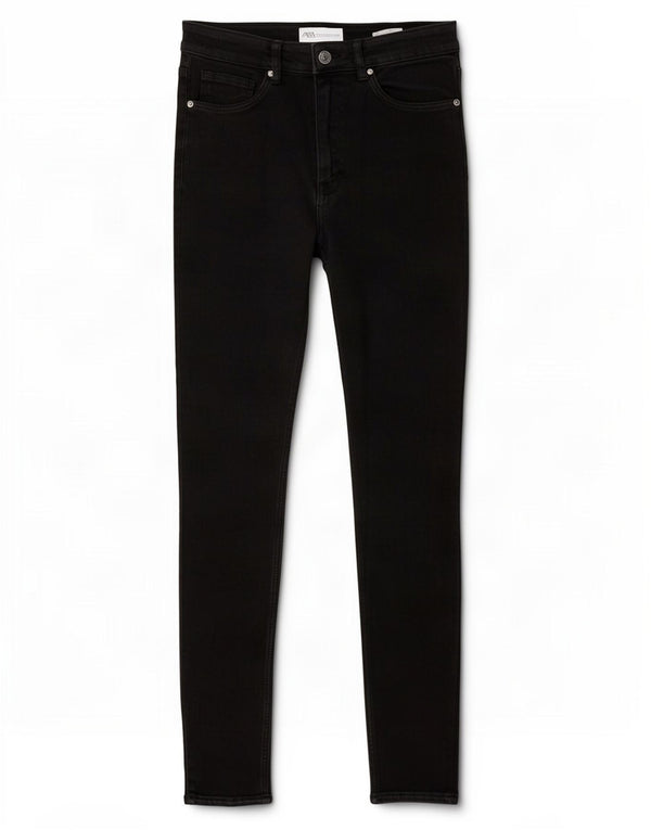 Zara Γυναικείο Skinny Jeans EU 36 XS W26 L26 Μαύρο βαμβακερό