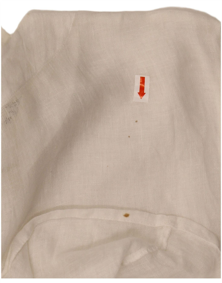 Γυναικείο κοντομάνικο πουκάμισο VINTAGE Μπλούζα IT 48 XL Λευκό