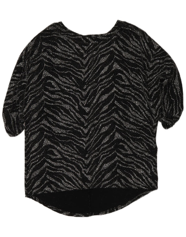 Κουίζ Γυναικεία μπλούζα Loose Fit Top UK 12 Medium Black Animal Print Nylon